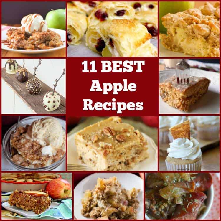 A collage of different apple recipes
