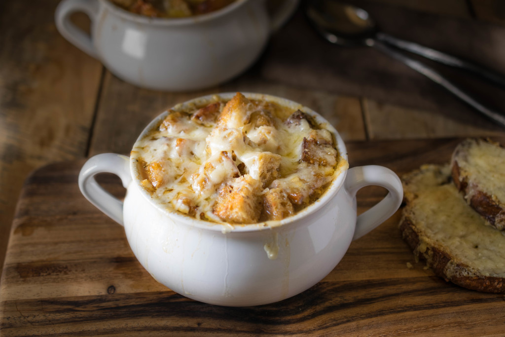 French Onion Soup with Mini Croutons - Culinary Ginger