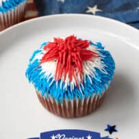Frosting on top of a cupcake to look like fireworks for 4th of July
