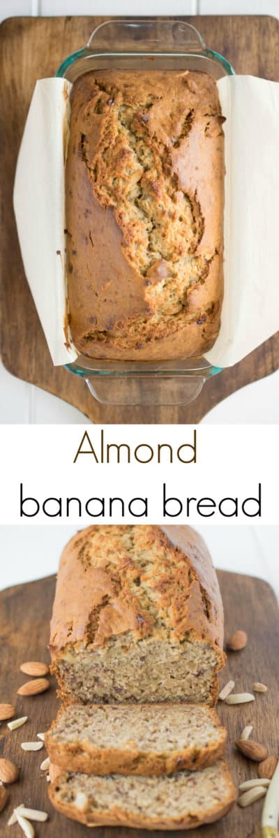 Almond banana bread. Almond banana bread. My regular recipe is taken to a moist, lighter level with the use of new Dream Ultimate Almond