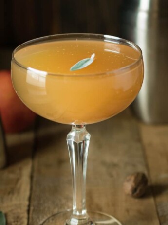 An apple sidecar cocktail with nutmeg