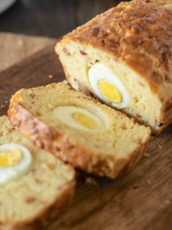 Loaf is sliced and ready to be served