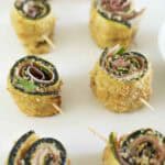 Zucchini slices rolled up