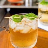 A basil julep from the side