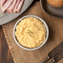 Pease Pudding garnished with chives