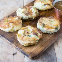 5 Bubble and squeak on a board with onion gravy