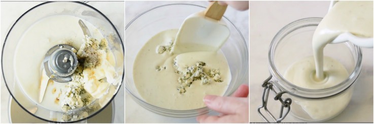 Chunky blue cheese dressing step by step instruction