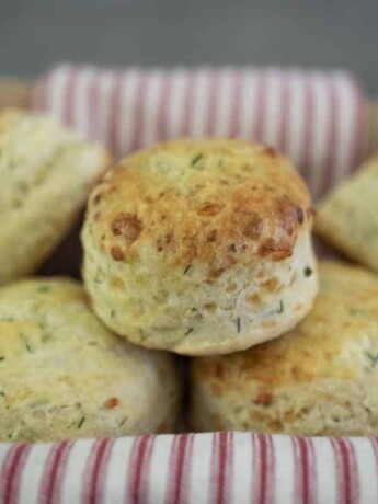 Baked scones in a bowl