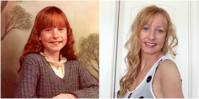 A photo of me as a young girl and as a grownup