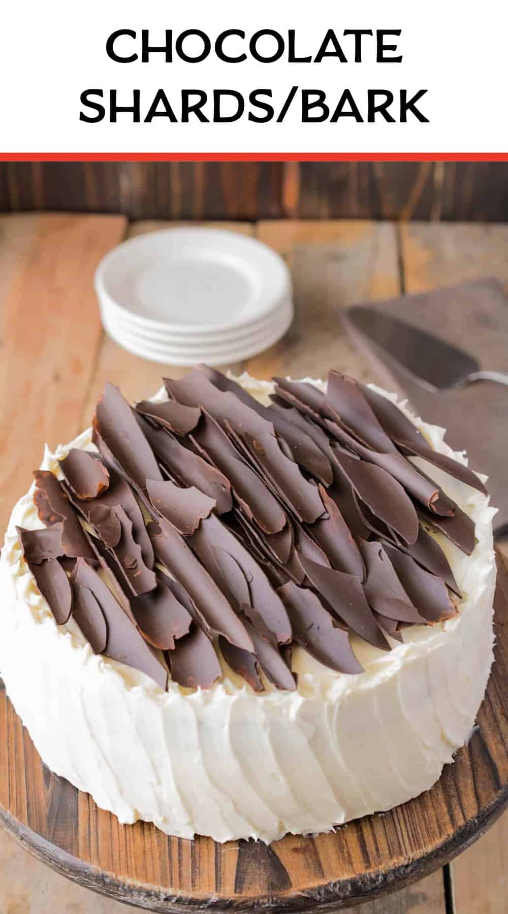 Chocolate curls on a cake