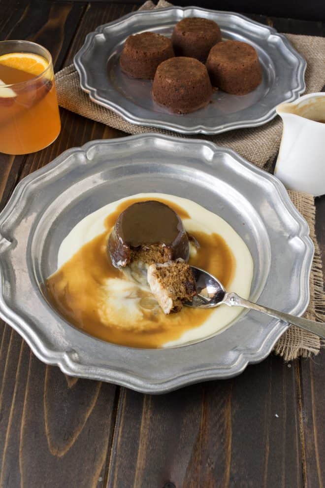 A spoonful of sticky toffee pudding