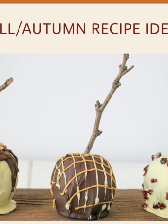 3 chocolate decorated apples