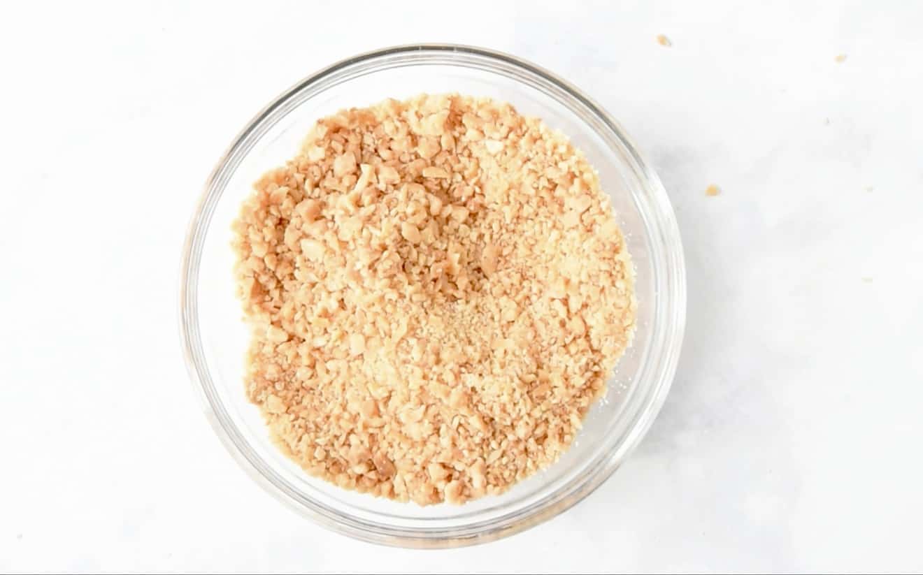 Blended almonds in a bowl