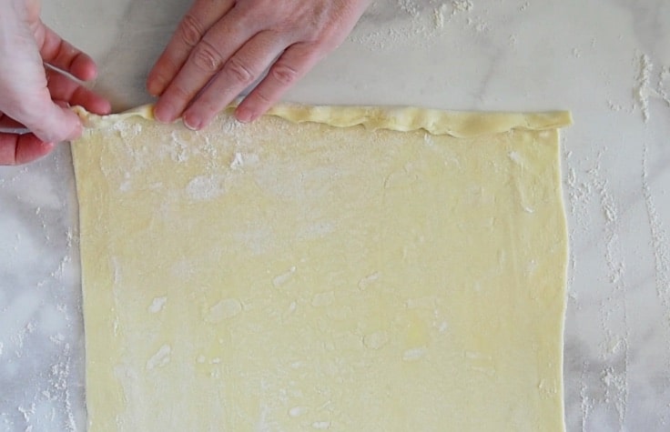 Folding the pastry edges