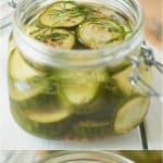 Jars of homemade dill pickle chips