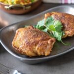 Crispy browned chicken thighs