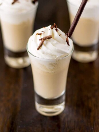 A single Irish coffee milkshake shot