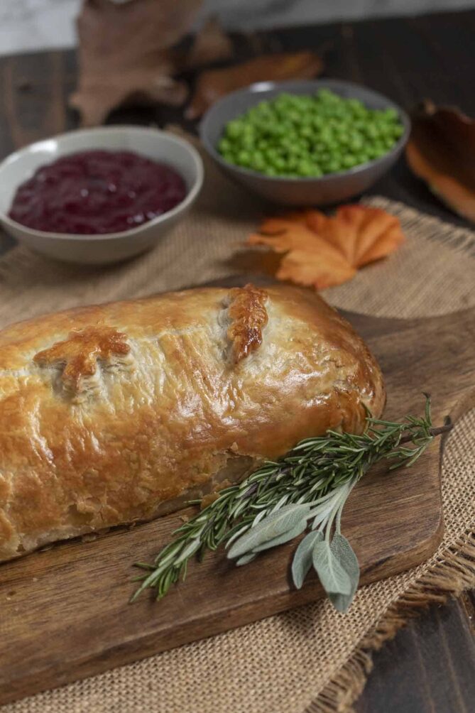 Puff pastry covered meatloaf