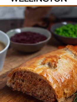 The inside of a meatloaf wrapped in pastry
