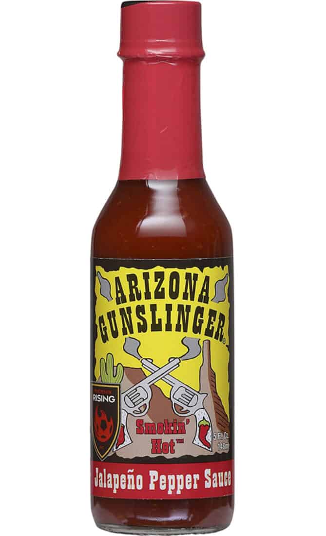 A bottle of Arizona gunslinger hot sauce
