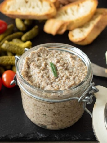 A pop-top jar of mushroom pate