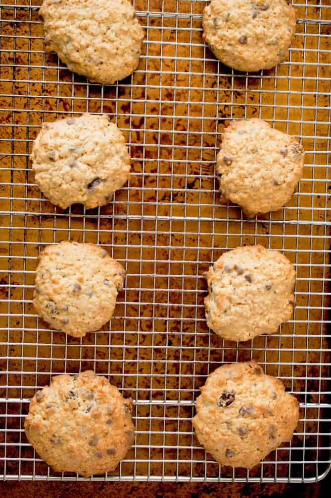 8 oatmeal breakfast cookies on a cooling rack