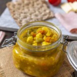 A vegetable relish in a jar