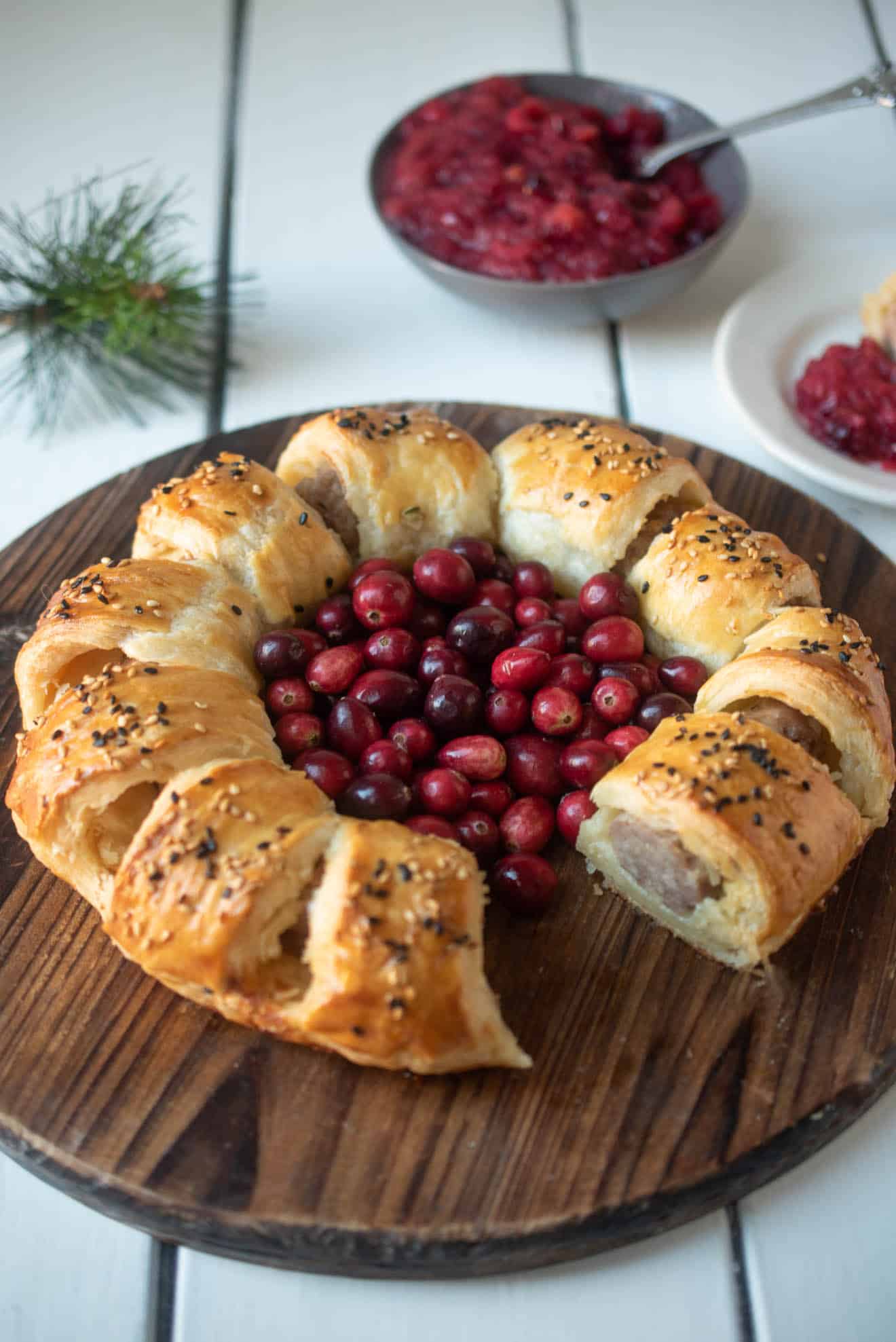 Pull Apart Sausage Roll Wreath Culinary Ginger