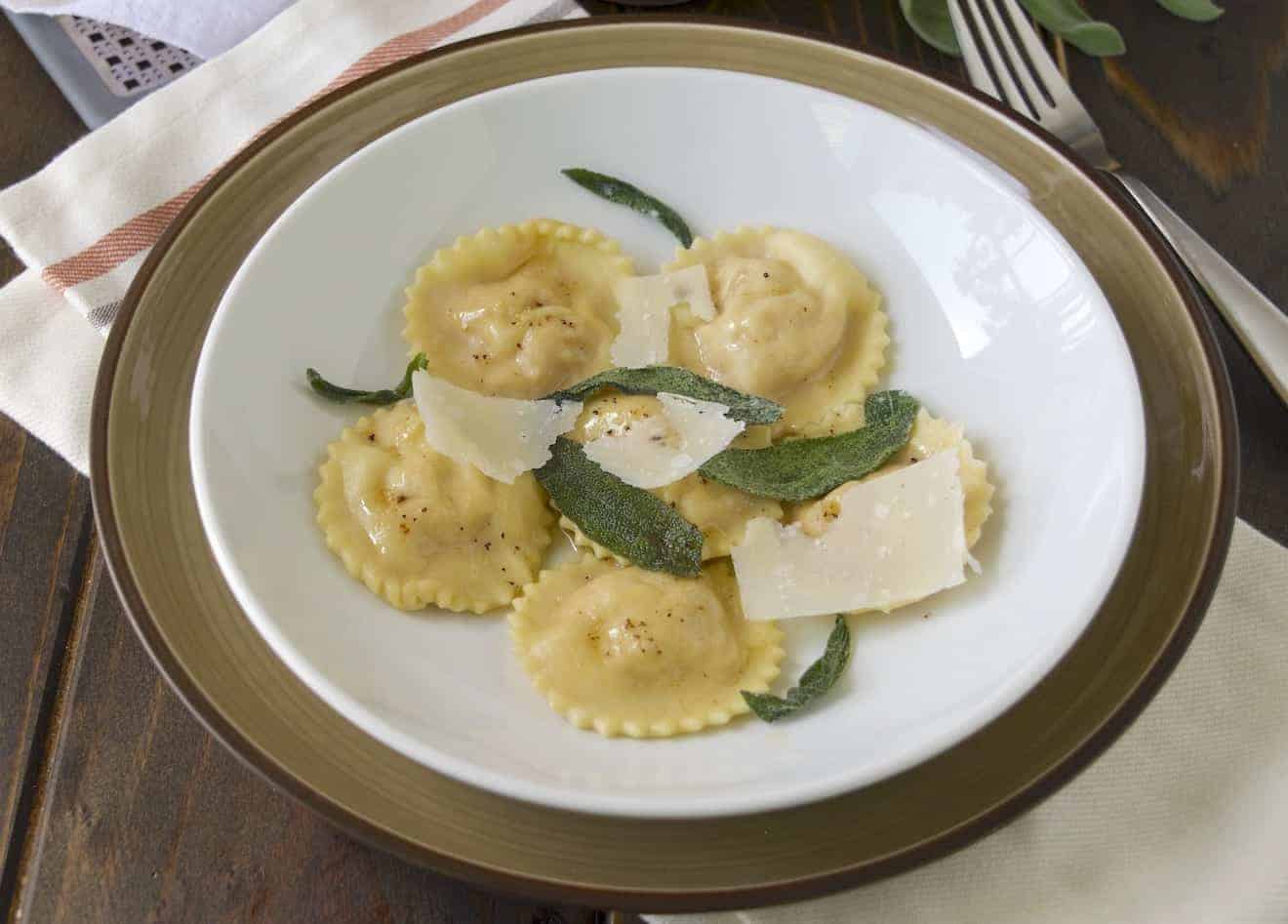 Pumpkin Ricotta Ravioli - Culinary Ginger