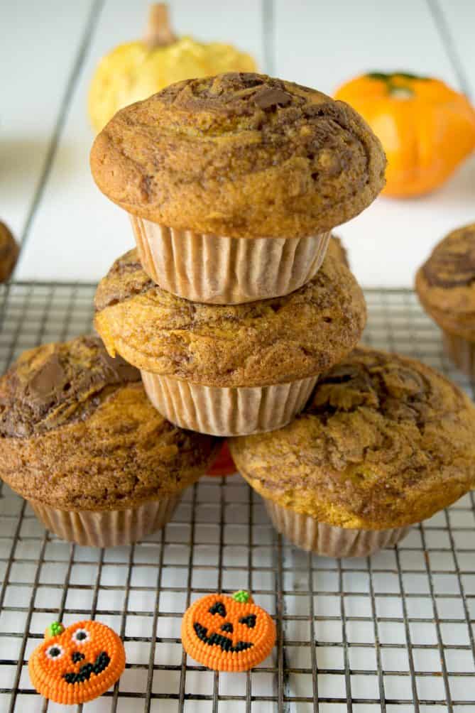 Muffins stacked up on top of one another