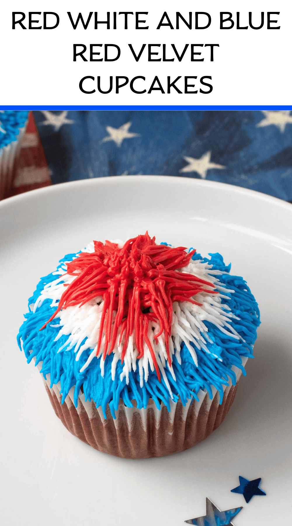 A red white and blue cupcake
