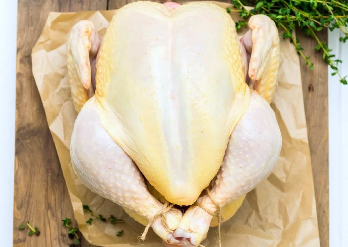 A raw turkey