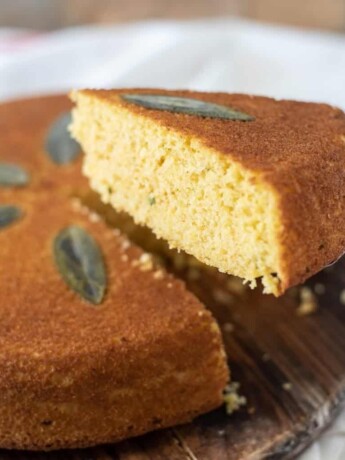 Fluffy cornbread with a golden outside