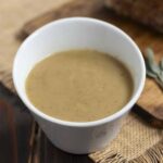 Gravy in a white bowl