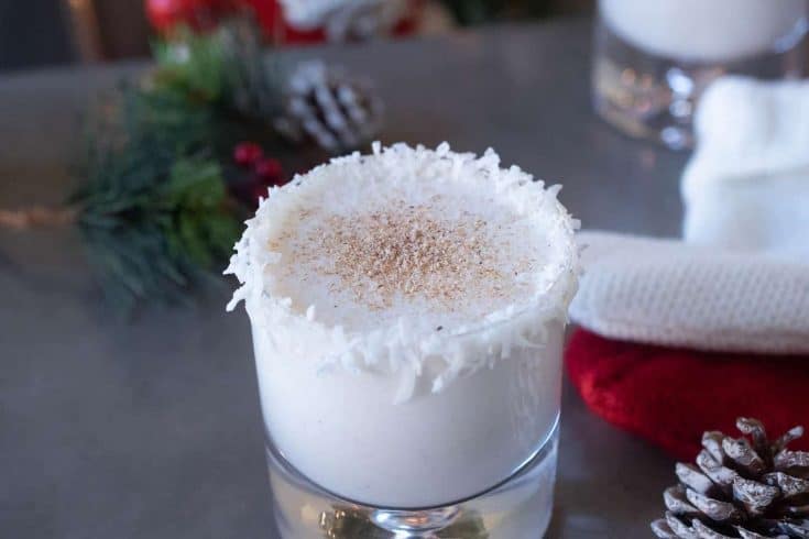 A glass of Santa's Rum Spiked Milk