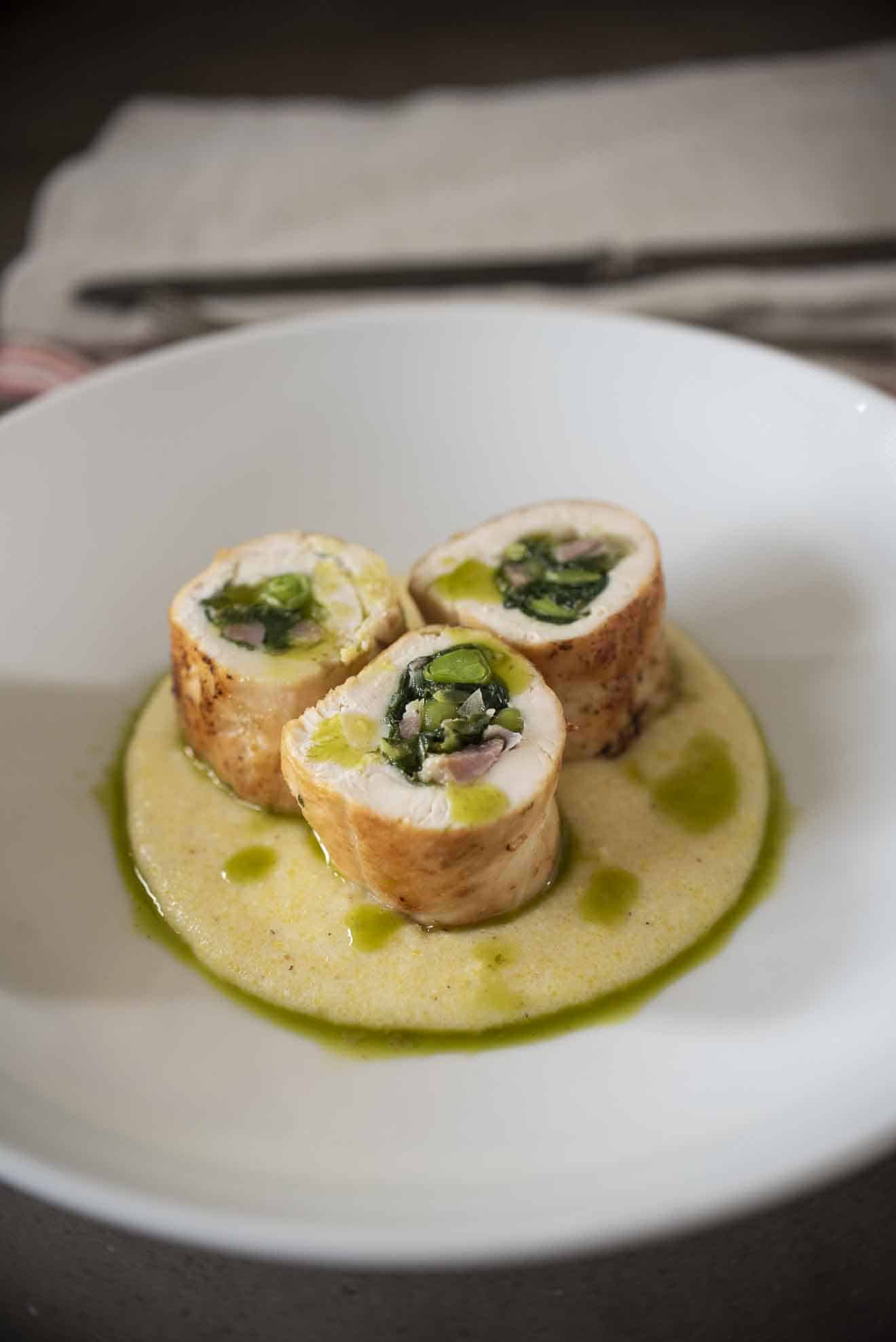 Spring Vegetable Chicken Roulade - Culinary Ginger