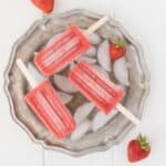 Red frozen popsicles viewed from overhead