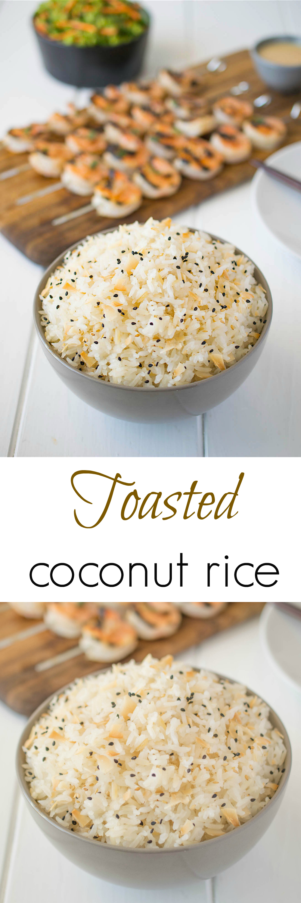 Toasted coconut rice starts with toasting jasmine rice in coconut oil then finished with delicious toasted coconut. 