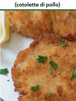 Chicken cutlets sprinkled with chopped parsley