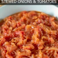 Sweet onions cooked with tomatoes