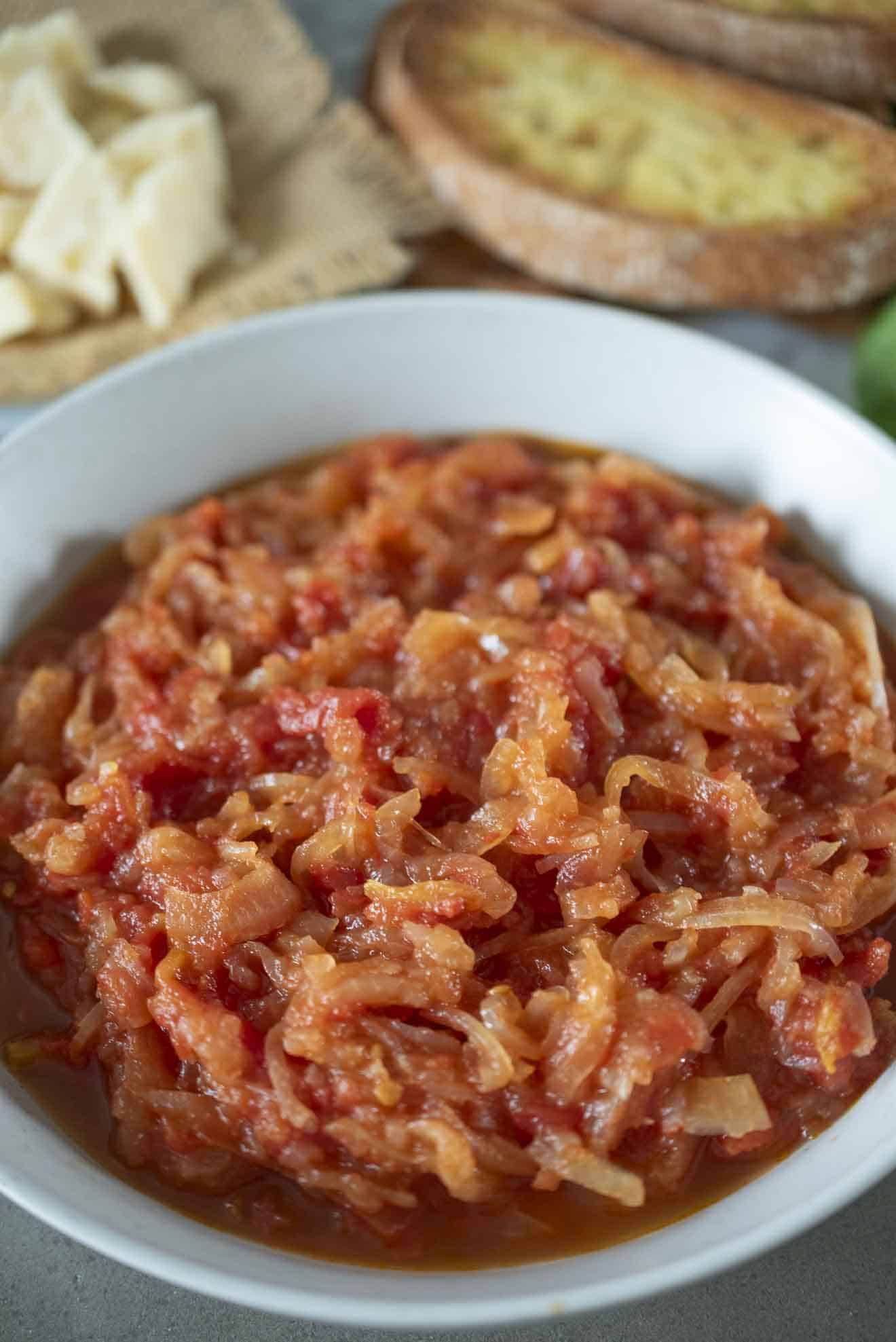 Traditional Italian Friggione (Stewed Onions & Tomatoes)