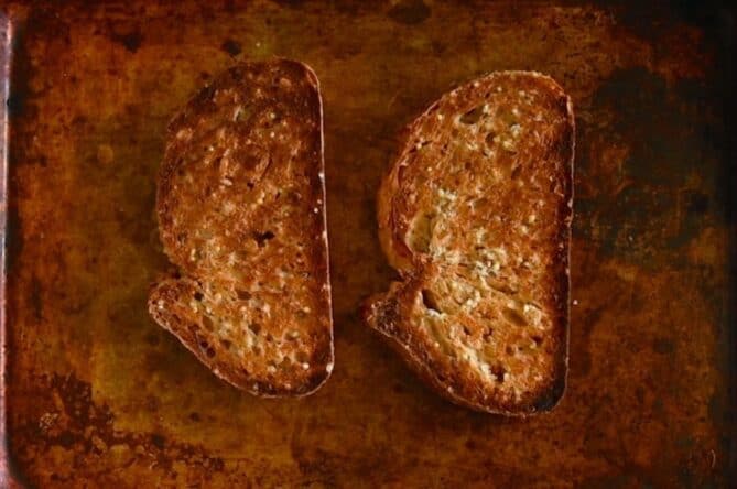 2 slices of grain bread that are toasted
