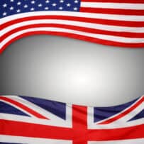 An American flag and a British flag