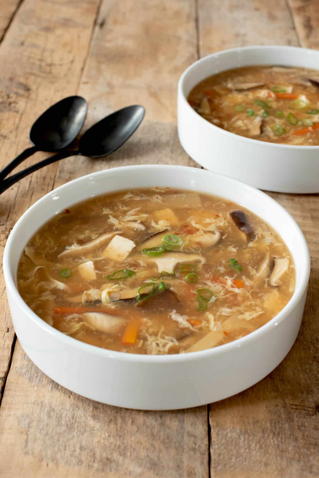 2 bowls of Vegetarian Chinese Hot and Sour Soup